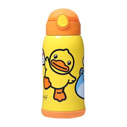 b.duck face 316不銹鋼兒童保溫杯550ml 一杯兩蓋 黃色可愛寶貝
